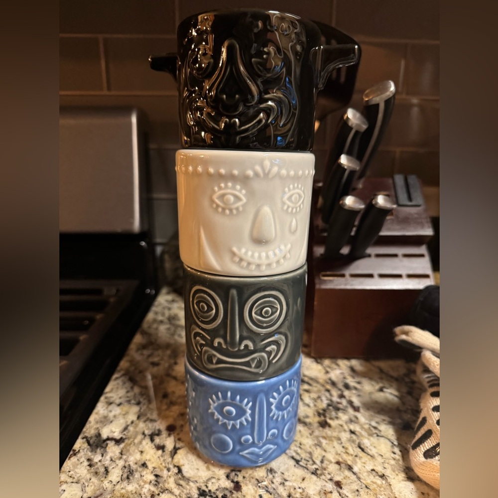 IKEA Frekvens Handwarmer Mugs Totem Retired Discontinued Set of 4
